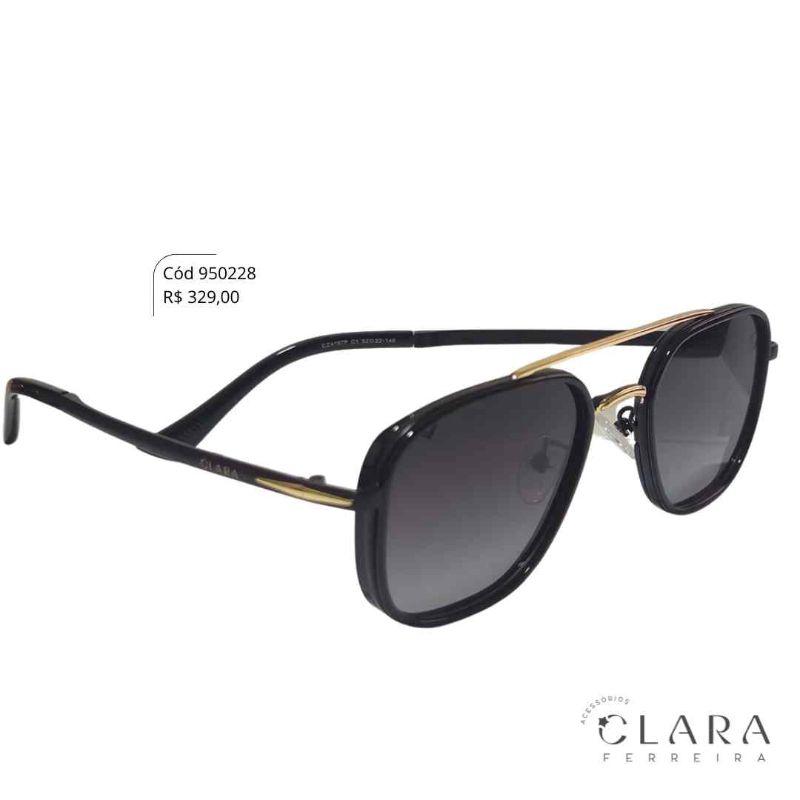 Óculos Solar AVIADOR ARMAÇÃO EM METAL PRETO - INSPIRAÇÃO RAY-BAN - Lente Anti-impacto Polarizada - CZ4197P-C1