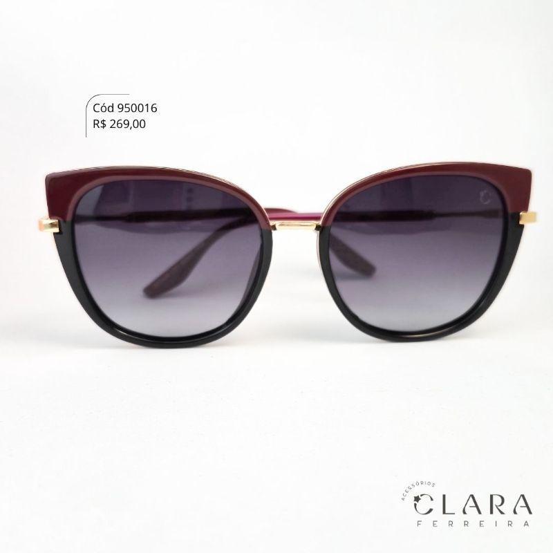 Óculos Solar GATINHO VINHO C/ PRETO - INSPIRAÇÃO GUCCI - Lente Anti-impacto Polarizada - TP7420-C1