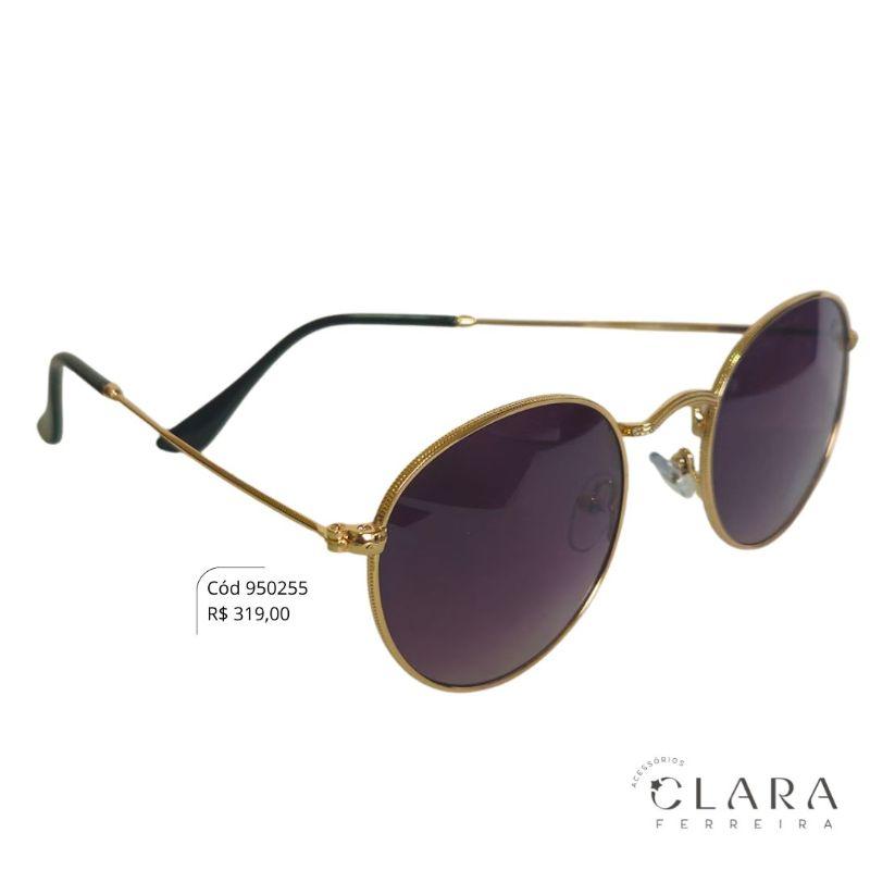 Óculos Solar REDONDO ARMAÇÃO EM METAL - INSPIRAÇÃO RAY-BAN - Lente Resina - HA5447-C4