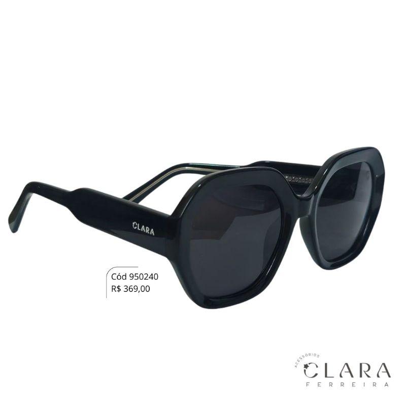 Óculos Solar REDONDO PRETO - INSPIRAÇÃO GUCCI - Lente Anti-impacto Polarizada - HA25003-C1