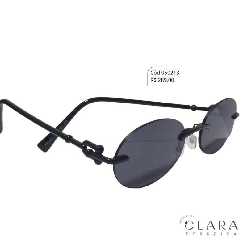 Óculos Solar RETRO C/ ARMAÇÃO EM METAL PRETO - INSPIRAÇÃO TIFFANY  - Lente Resina - H00254-C1