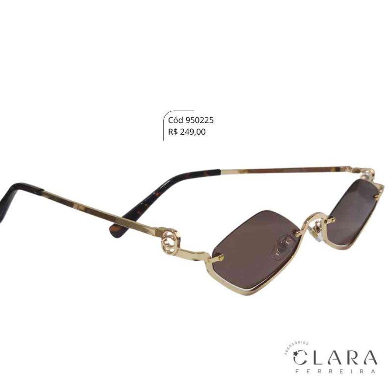 Óculos Solar VINTAGE ARMAÇÃO EM METAL - INSPIRAÇÃO CHANEL - Lente Resina Polarizada - HA85006-C2