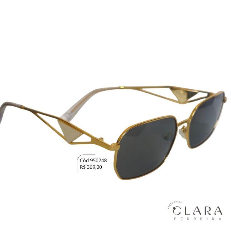 Óculos Solar VINTAGE ARMAÇÃO EM METAL - INSPIRAÇÃO PRADA  - Lente Anti-impacto Polarizada - HA10236-C1