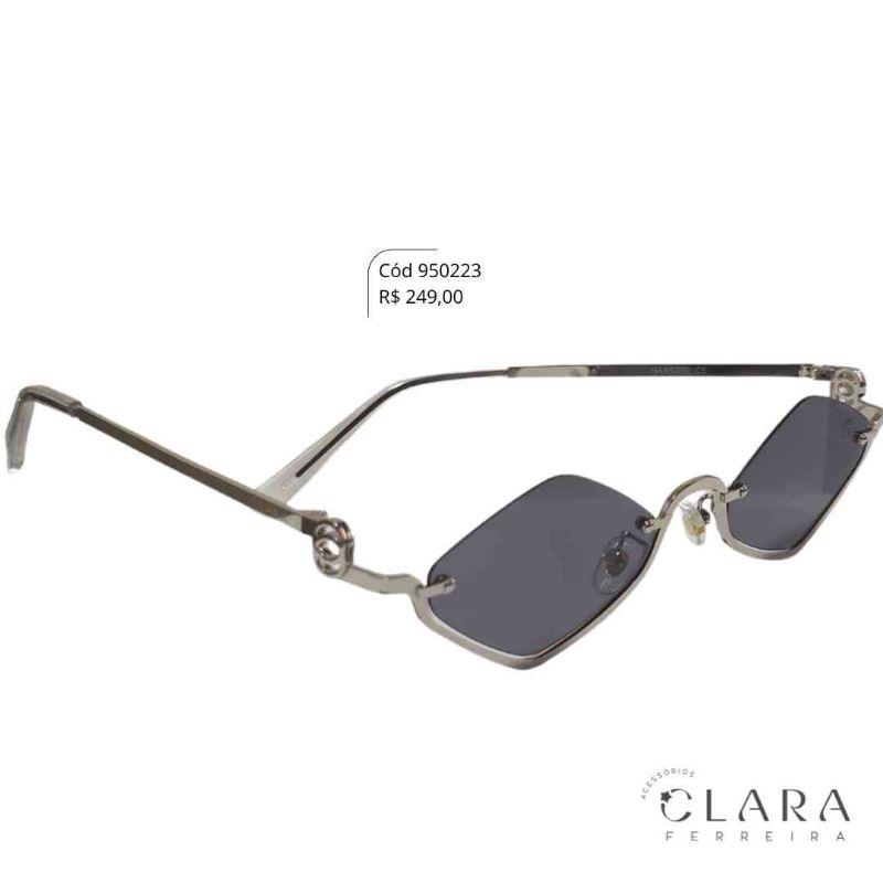 Óculos Solar VINTAGE ARMAÇÃO EM METAL PRETO - INSPIRAÇÃO CHANEL - Lente Resina Polarizada - HA85006-C5