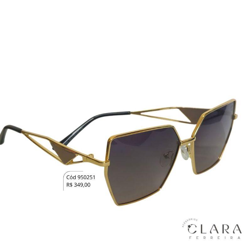 Óculos Solar VINTAGE MARROM ARMAÇÃO EM METAL - INSPIRAÇÃO PRADA  - Lente Anti-impacto Polarizada - CZ7980-C5