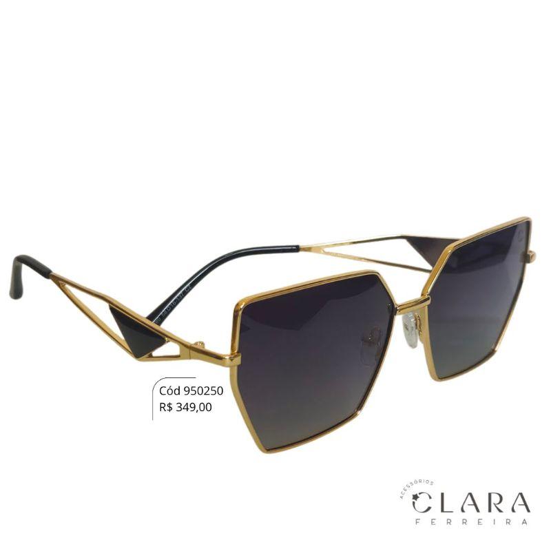 Óculos Solar VINTAGE PRETO ARMAÇÃO EM METAL - INSPIRAÇÃO PRADA  - Lente Anti-impacto Polarizada - CZ7980-C2