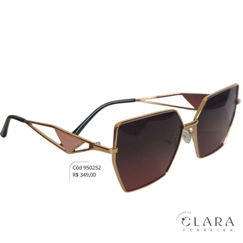 Óculos Solar VINTAGE ROSA ARMAÇÃO EM METAL  - INSPIRAÇÃO PRADA  - Lente Anti-impacto Polarizada - CZ7980-C4