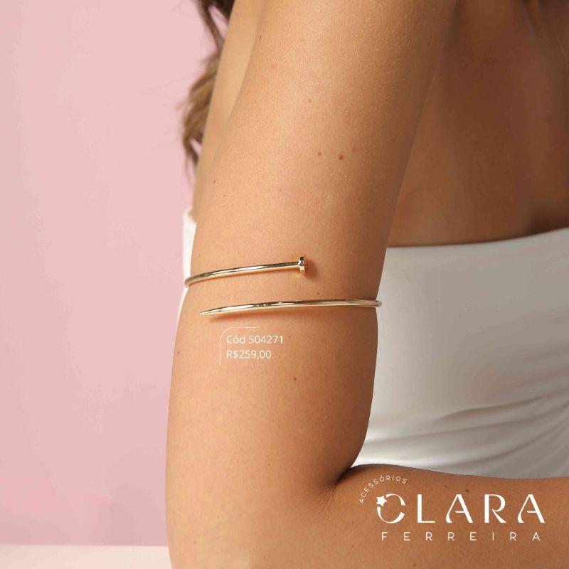 PULSEIRA BRACELETE DE BRAÇO PREGO FIO RÍGIDO - INSPIRAÇÃO CARTIER - PEÇA VENDIDA - Dourado