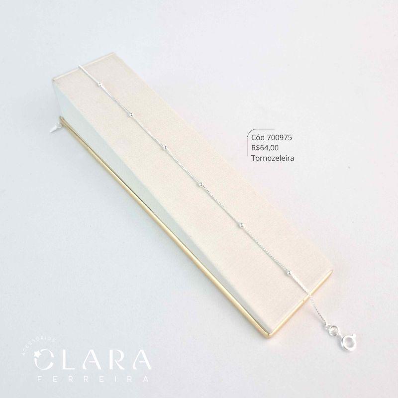 TORNOZELEIRA VENEZIANA C/ BOLINHAS - Banho de Prata