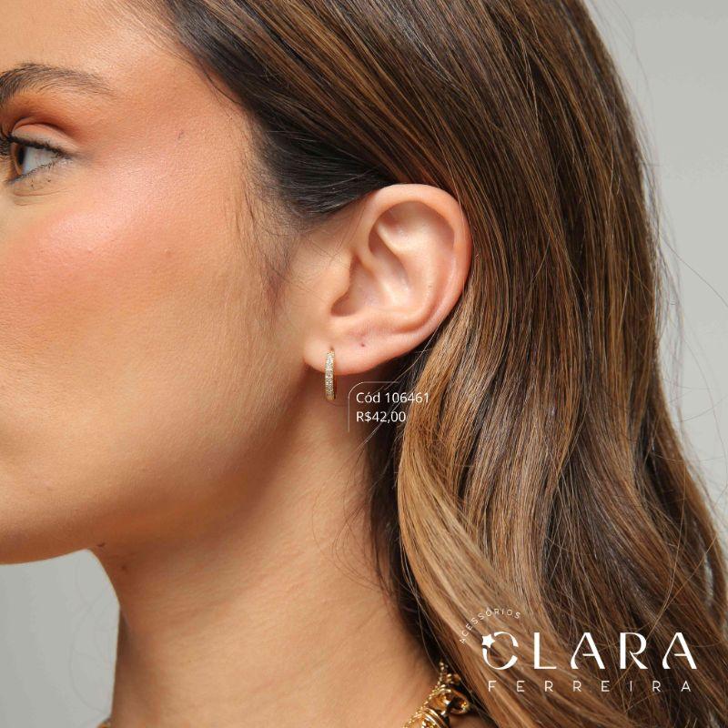 BRINCO ARGOLINHA CLICK 1 FILEIRA MICROZIRCONIA - 13X2MM
