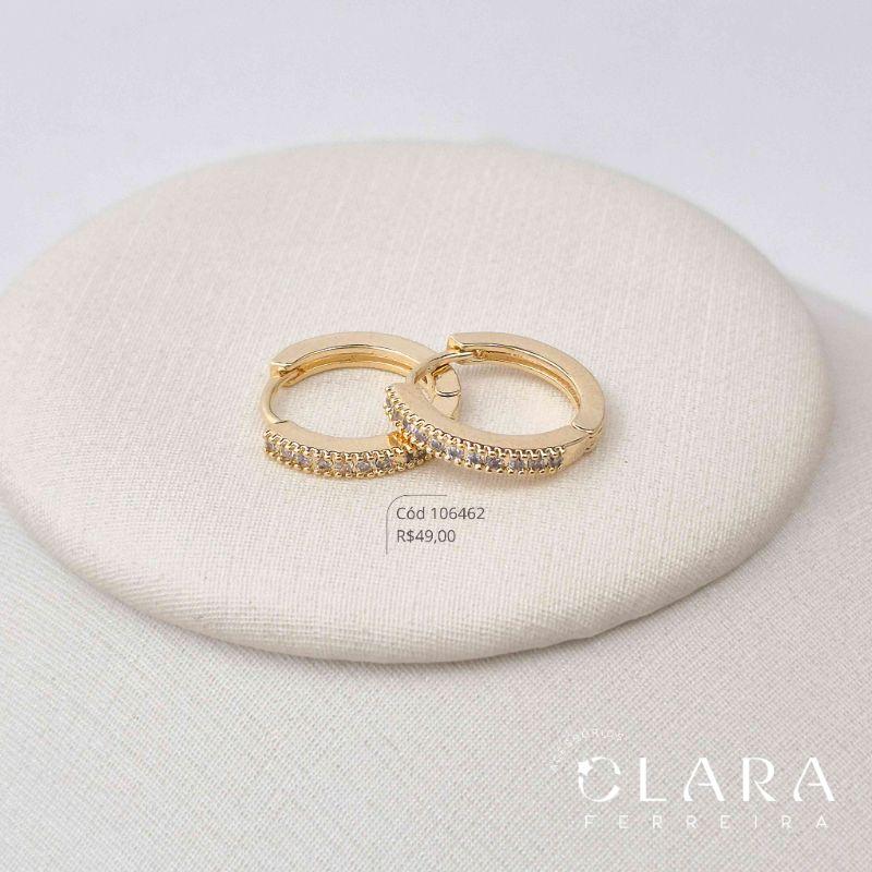 BRINCO ARGOLINHA CLICK 1 FILEIRA MICROZIRCONIA - 14X2MM