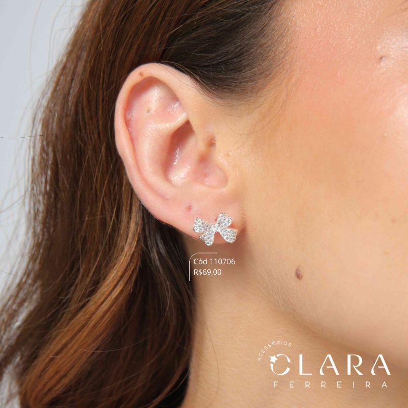 BRINCO INFANTIL LACINHO MICROZIRCÔNIAS - CLARINHA KIDS - 12MM - Banho de Prata