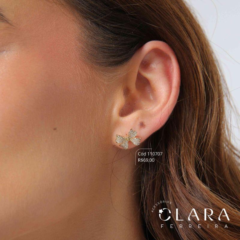 BRINCO INFANTIL LACINHO MICROZIRCÔNIAS - CLARINHA KIDS - 12MM - Dourado