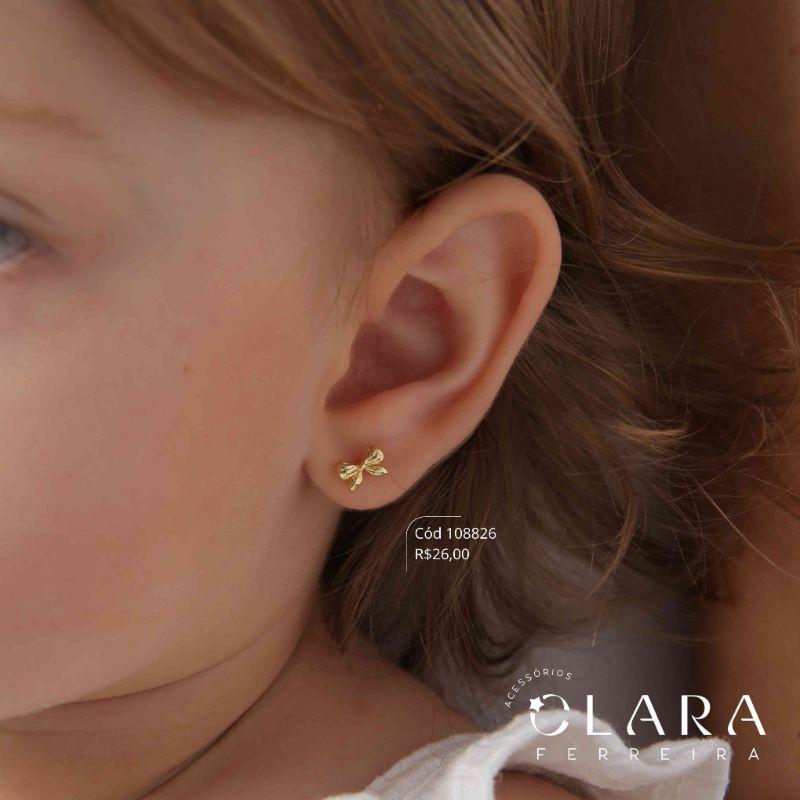 BRINCO INFANTIL LAÇO LISO 5MM - CLARINHA KIDS - Dourado
