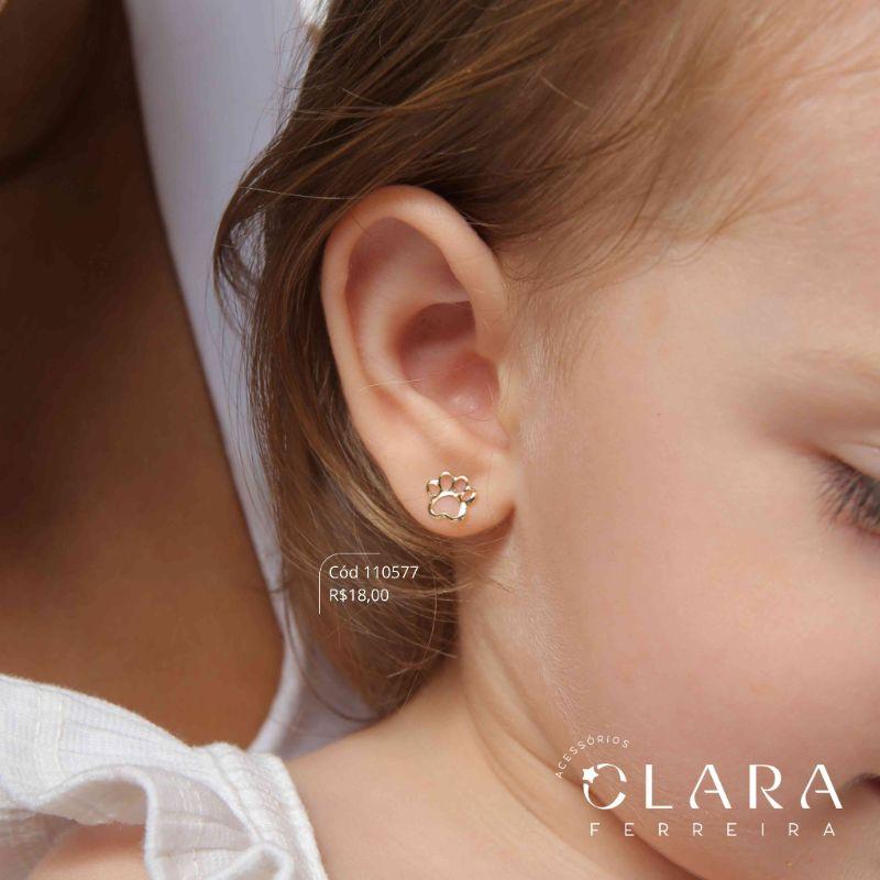 BRINCO INFANTIL PATINHA LISA VAZADA - CLARINHA KIDS - 7MM - Dourado