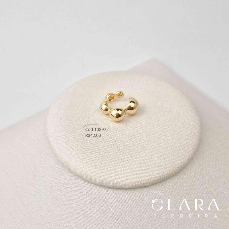 BRINCO PIERCING FAKE 5 BOLAS LISAS DA MAIOR PRA MENOS - LINHA ORGÂNICOS  - Dourado