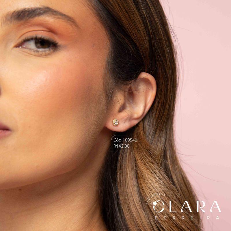 BRINCO ZIRCONIA REDONDA 3MM ADORNADA MICROZIRCONIAS - 6MM - Dourado