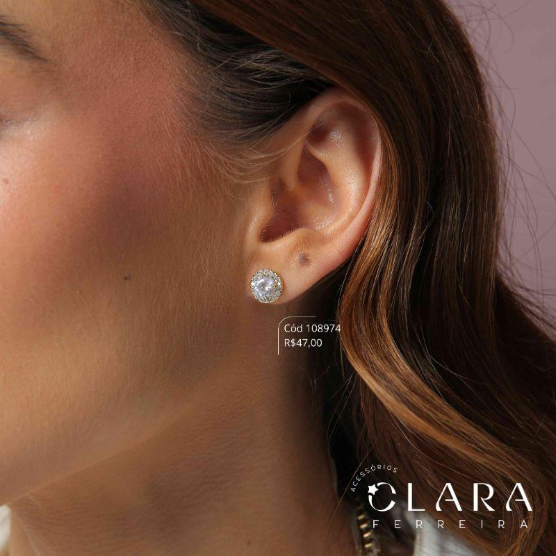 BRINCO ZIRCONIA REDONDA 5MM ADORNADO MICROZIRCONIAS - 9MM - Dourado