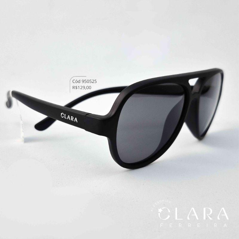 Óculos Solar INFANTIL AVIADOR PRETO - CLARINHA KIDS - Lente Anti-impacto Polarizada - S893P-13