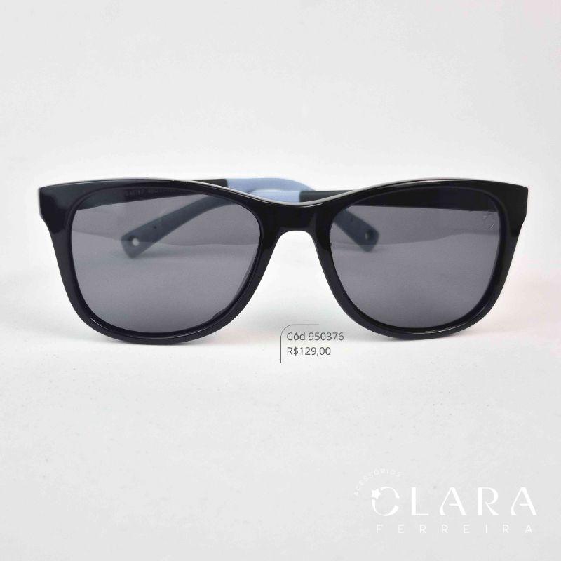 Óculos Solar INFANTIL PRETO C/ HASTE FLEXÍVEL AZUL - CLARINHA KIDS - Lente  - S4610P-C11