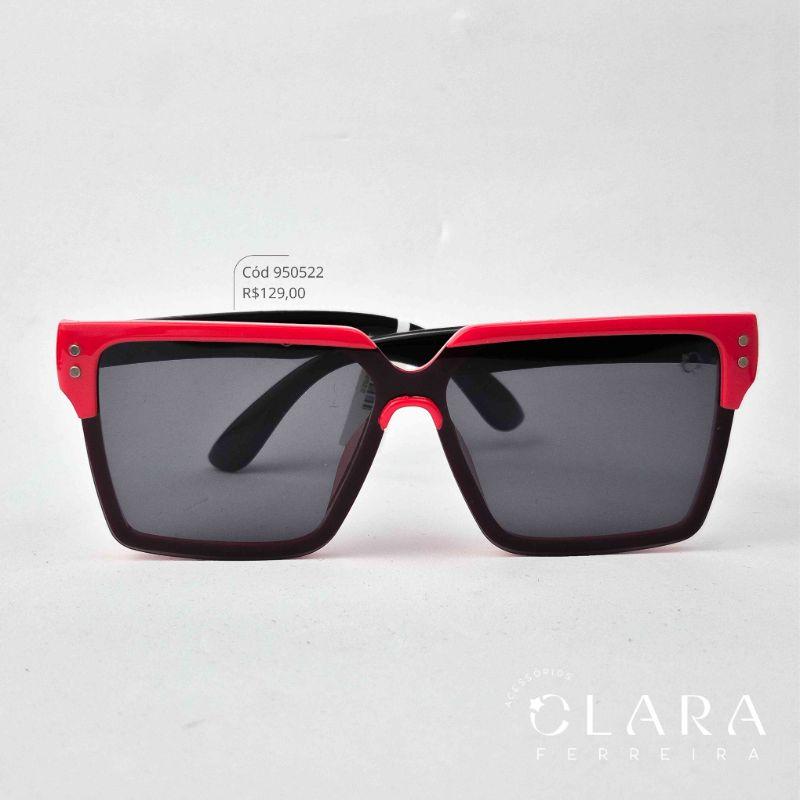 Óculos Solar INFANTIL QUADRADO VERMELHO - CLARINHA KIDS - Lente Anti-impacto Polarizada - S8356P-40