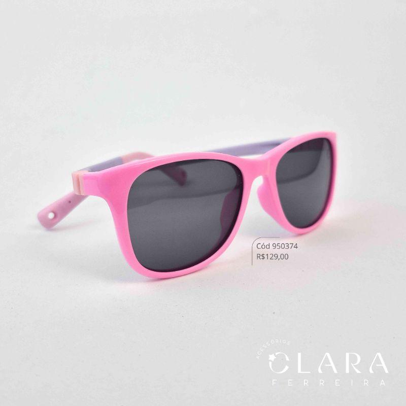 Óculos Solar INFANTIL ROSA C/ HASTE FLEXÍVEL AZUL - CLARINHA KIDS - Lente  - S4610P-C42