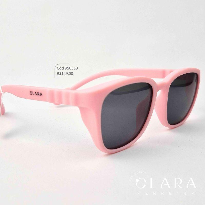 Óculos Solar INFANTIL ROSA - CLARINHA KIDS - Lente Anti-impacto Polarizada - S8449P-22