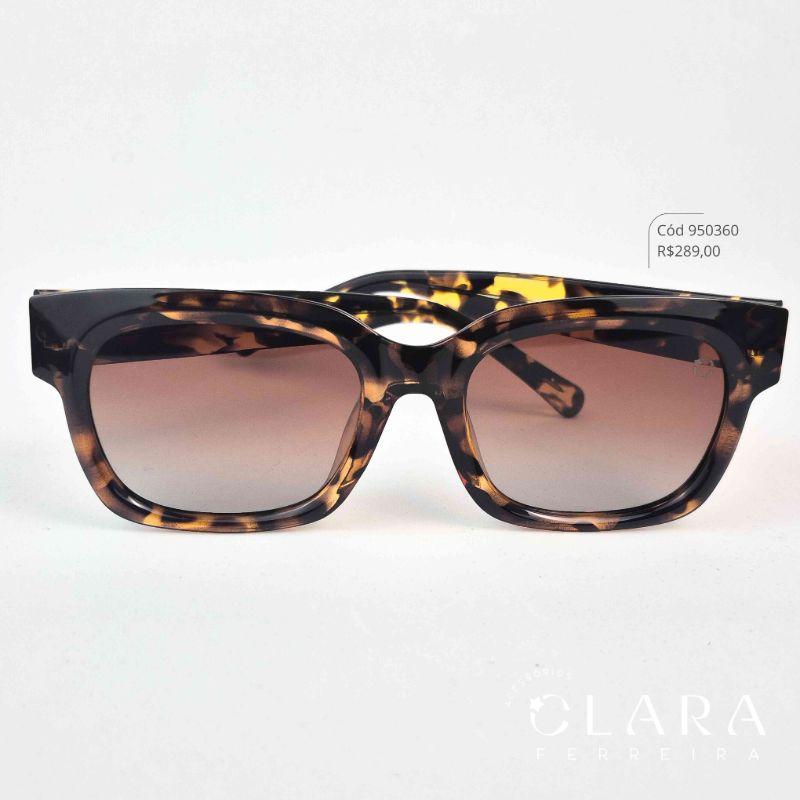 Óculos Solar QUADRADA ONÇA MARROM - INSPIRAÇÃO RAY-BAN - Lente Anti-impacto Polarizada - HABC032P-C2