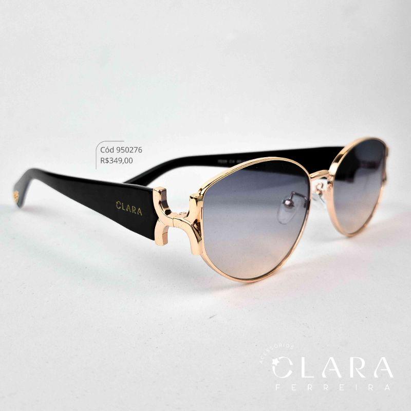 Óculos Solar REDONDO ARMAÇÃO EM METAL - INSPIRAÇÃO CHANEL - Lente Resina - 7038-C4