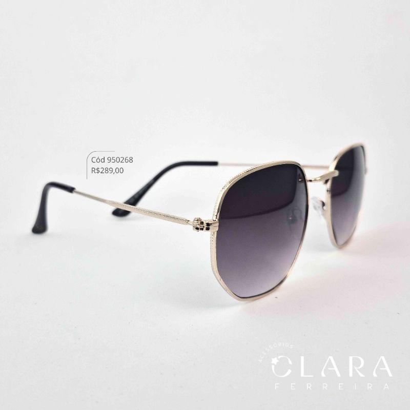 Óculos Solar REDONDO ARMAÇÃO EM METAL MARROM FUMÊ - INSPIRAÇÃO RAY-BAN - Lente Resina - H00057-C5