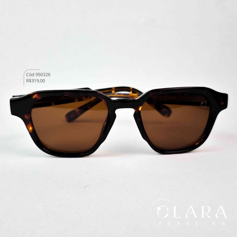 Óculos Solar REDONDO ONÇA MARROM - INSPIRAÇÃO RAY-BAN - Lente Anti-impacto Polarizada - BZ019-C2