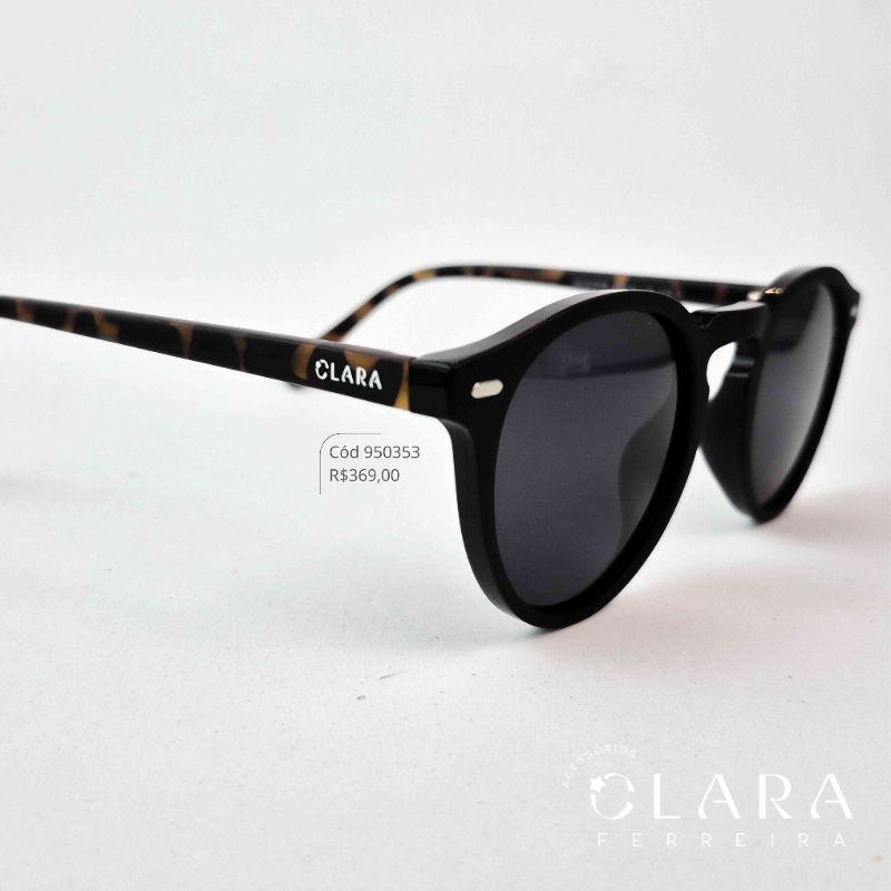 Óculos Solar REDONDO PRETO - INSPIRAÇÃO RAY-BAN - Lente Anti-impacto Polarizada - HA10183B