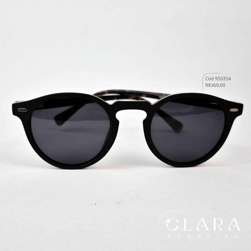 Óculos Solar REDONDO PRETO - INSPIRAÇÃO RAY-BAN - Lente Anti-impacto Polarizada - HA10183B-C3