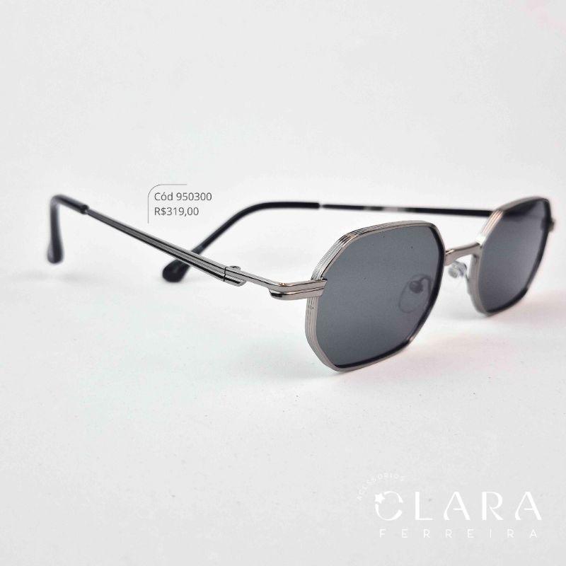 Óculos Solar RETRO ARMAÇÃO EM METAL GRAFITE - INSPIRAÇÃO CHANEL - Lente Resina - HT11880-C1