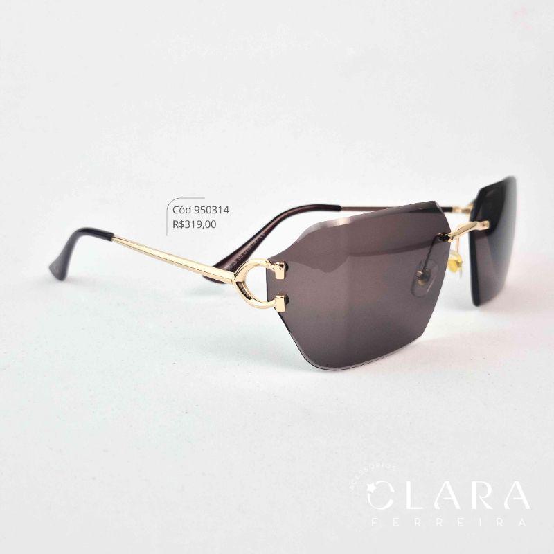 Óculos Solar RETRO ARMAÇÃO EM METAL - INSPIRAÇÃO LOUIS VUITTON - Lente Resina - 6903855-MARROM