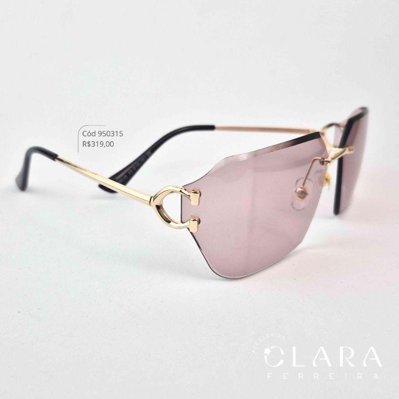 Óculos Solar RETRO ARMAÇÃO EM METAL - INSPIRAÇÃO LOUIS VUITTON - Lente Resina - 6903855-ROSA