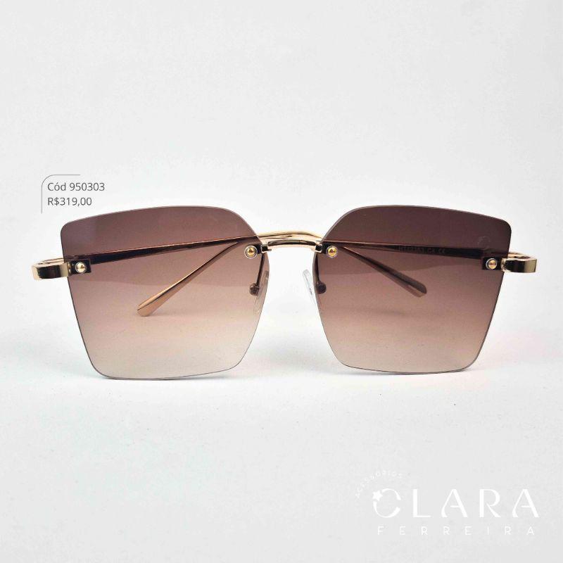 Óculos Solar RETRO ARMAÇÃO EM METAL - INSPIRAÇÃO LOUIS VUITTON - Lente Resina - HT12363-C4