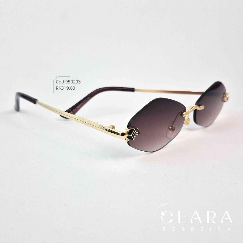 Óculos Solar RETRO LENTES MARROM FUMÊ - INSPIRAÇÃO VERSACE - Lente Resina - 6806-C2