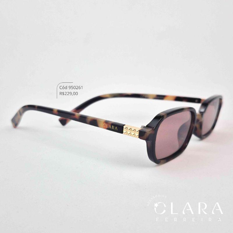 Óculos Solar RETRO OVAL ONÇA MARROM - INSPIRAÇÃO RAY-BAN - Lente Resina - XR5334-C4