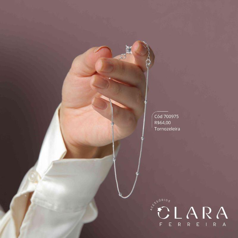 TORNOZELEIRA VENEZIANA C/ BOLINHAS - Banho de Prata