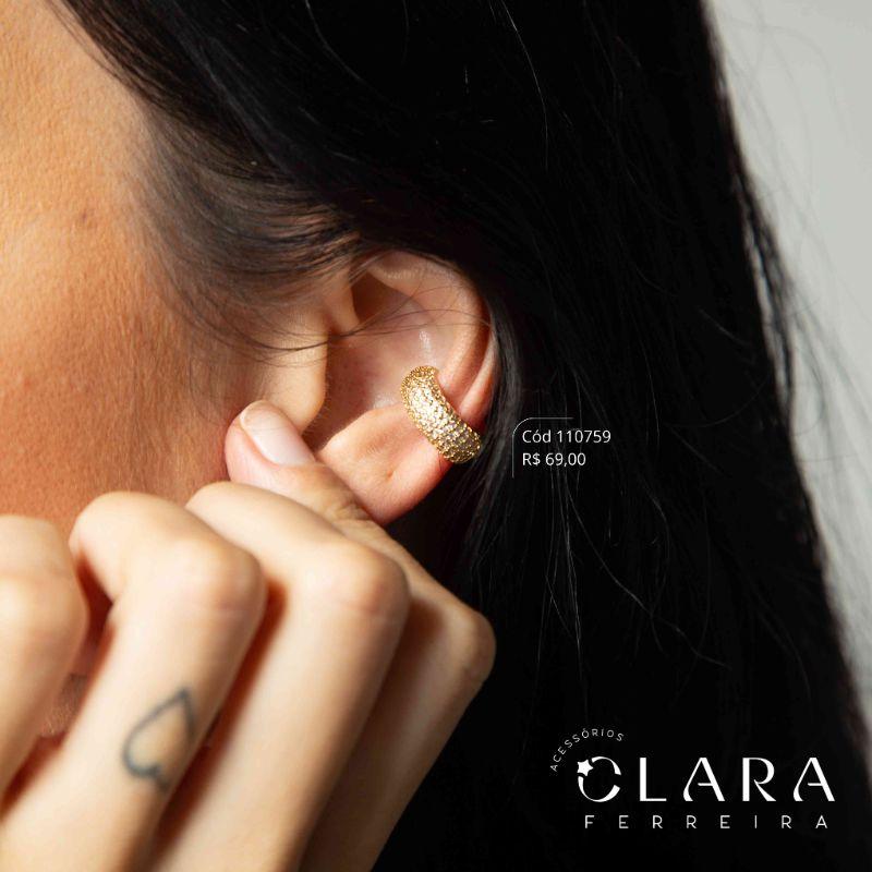 BRINCO PIERCING FAKE 6 FILEIRAS MICROZIRCÔNIAS - 6M - Dourado