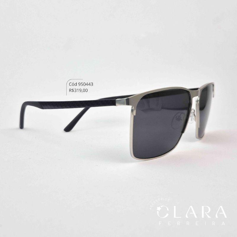 Óculos Solar MASCULINO ARMAÇÃO EM METAL - INSPIRAÇÃO RAY-BAN - Lente Anti-impacto Polarizada - BZ4408P-C3