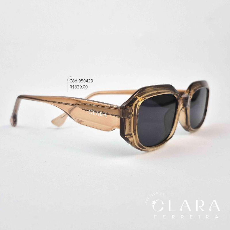Óculos Solar OVAL MARROM FUMÊ - INSPIRAÇÃO PRADA  - Lente Anti-impacto Polarizada - BK1014-C7