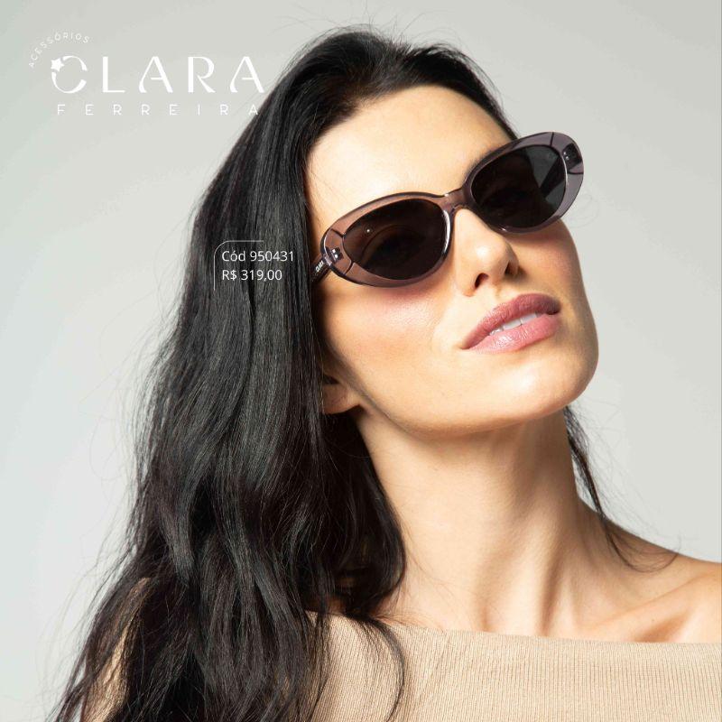 Óculos Solar OVAL PRETO FUMÊ - INSPIRAÇÃO PRADA  - Lente Anti-impacto Polarizada - BK1009-C5