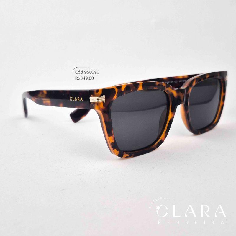 Óculos Solar QUADRADO ONÇA MARROM - INSPIRAÇÃO RAY-BAN - Lente Anti-impacto Polarizada - BCHA5105-C3