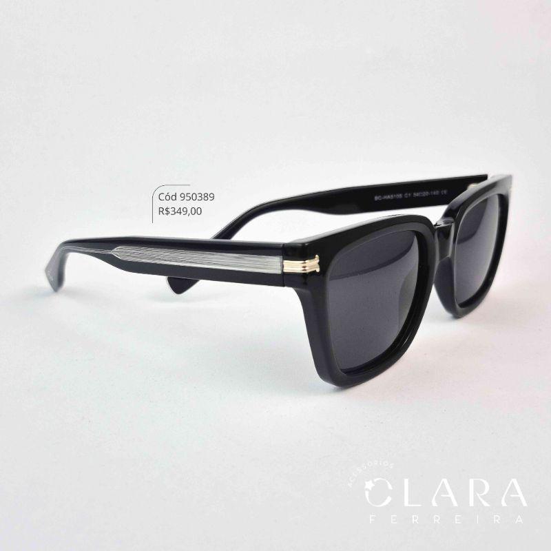 Óculos Solar QUADRADO PRETO - INSPIRAÇÃO RAY-BAN - Lente Anti-impacto Polarizada - BCHA5105-C1
