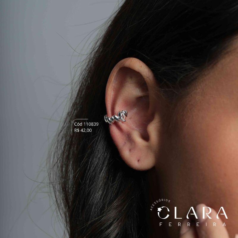BRINCO PIERCING FAKE GOMINHOS NAVETE C/ 1 ZIRCÔNIA NAVETE  - Banho de Prata
