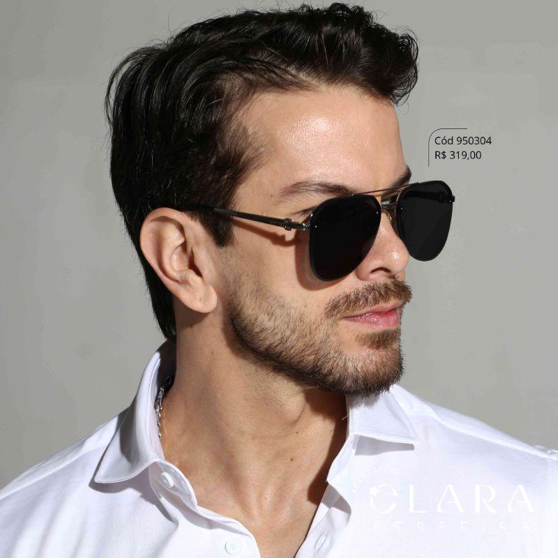 Óculos Solar QUADRADO  ARMAÇÃO EM METAL - INSPIRAÇÃO RAY-BAN - Lente Resina - TJ72334-C1