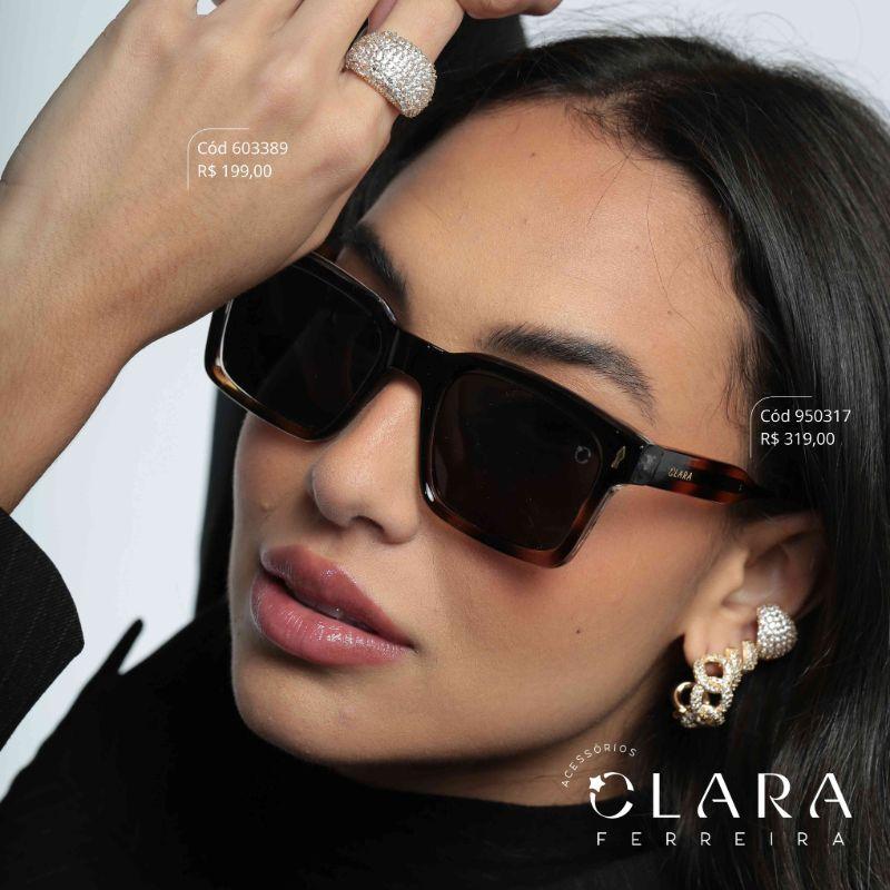 Óculos Solar QUADRADO ONÇA MARROM – INSPIRAÇÃO PRADA - Lente  - 58950-C2