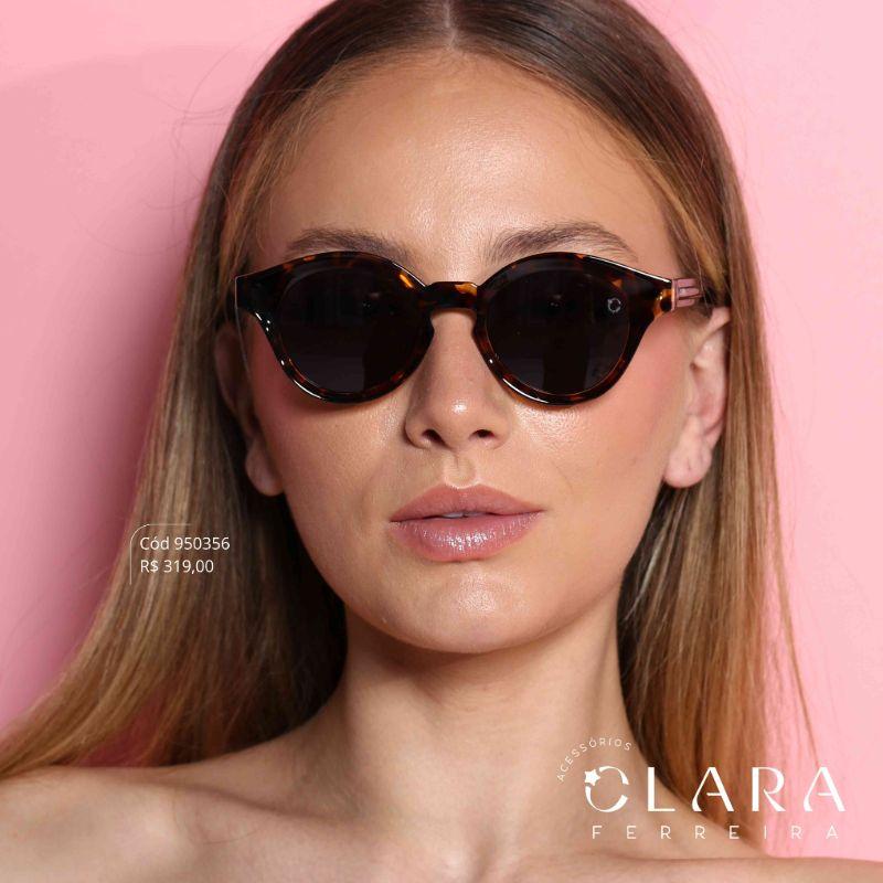 Óculos Solar REDONDO ONÇA MARROM - INSPIRAÇÃO RAY-BAN - Lente Anti-impacto Polarizada - P58992-C2